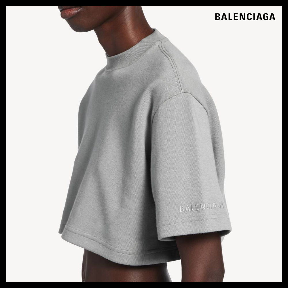 【BALENCIAGA】Cropped T-shirt Grey