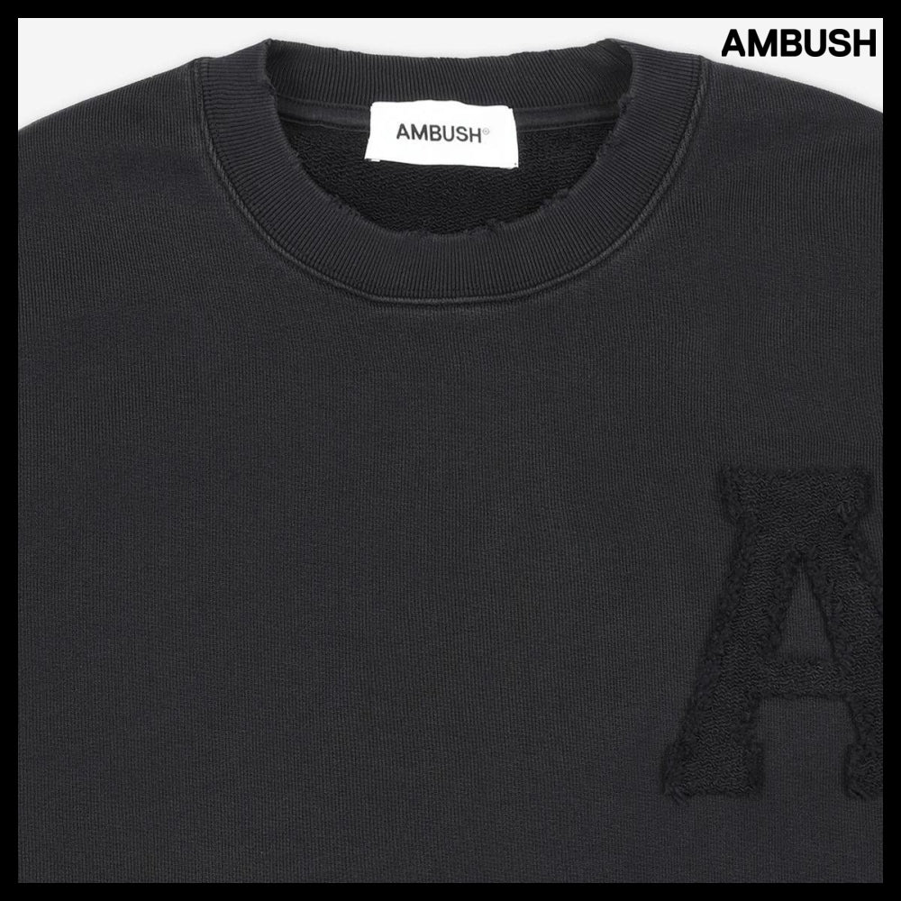 【AMBUSH】Distressed Hole Sweatshirt Black