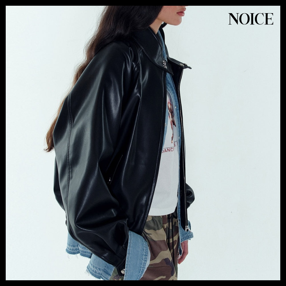 【NOICE】HARRIN ENGLISH FAUX LEATHER BLOUSON 2Colors