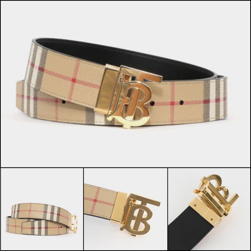 【Burberry】Vintage check reversible belt
