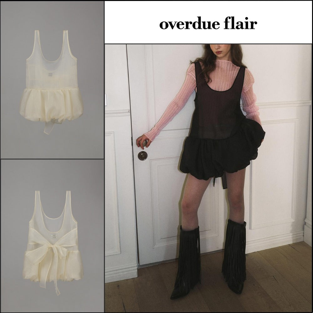 【OVERDUE FLAIR】ORGANZA BALLOON MINI DRESS 2colors