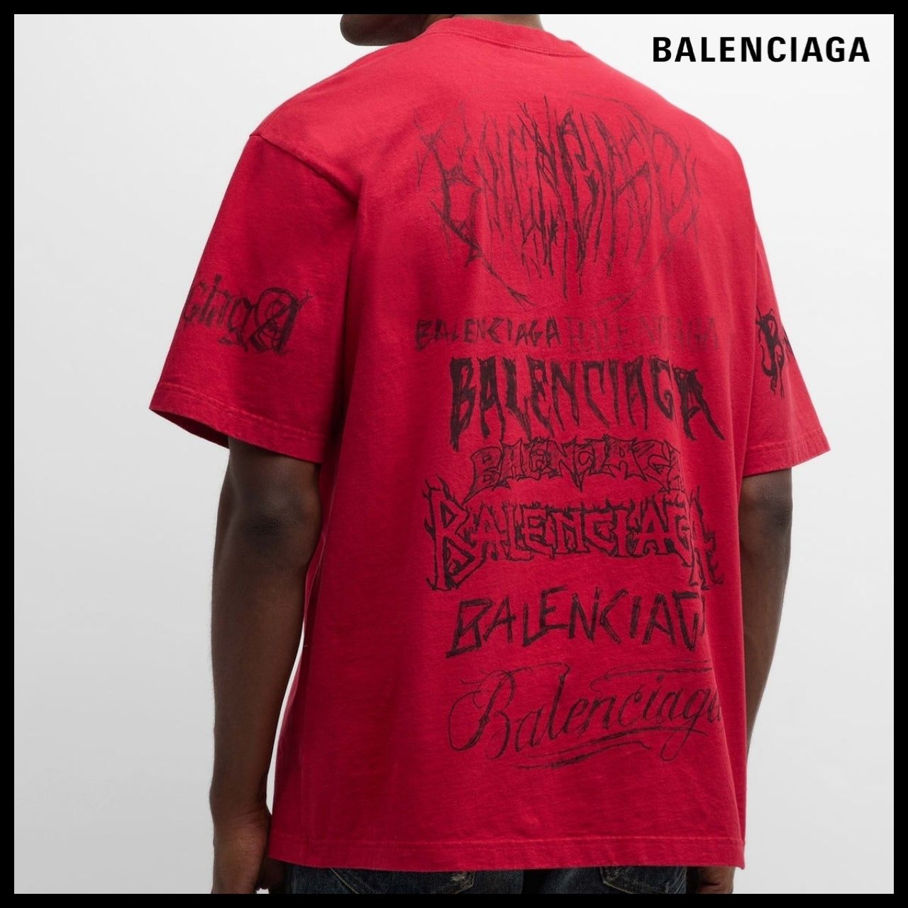 【BALENCIAGA】DIY Metal T-Shirt Large Fit Red