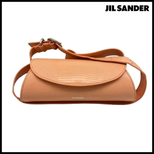 【正規品】【Jil Sander】Leather Logo Handbag Black