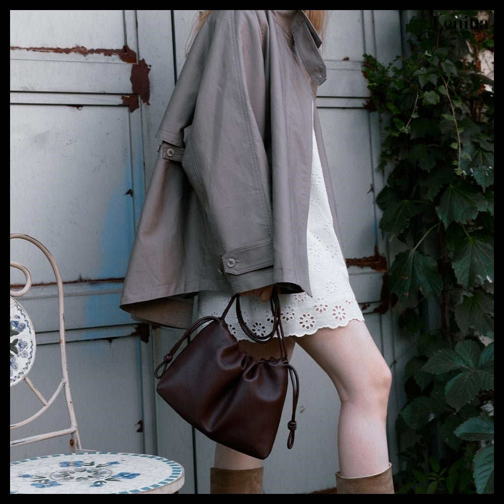 【LENINA】Floria Shoulder Cross Bag Mocha