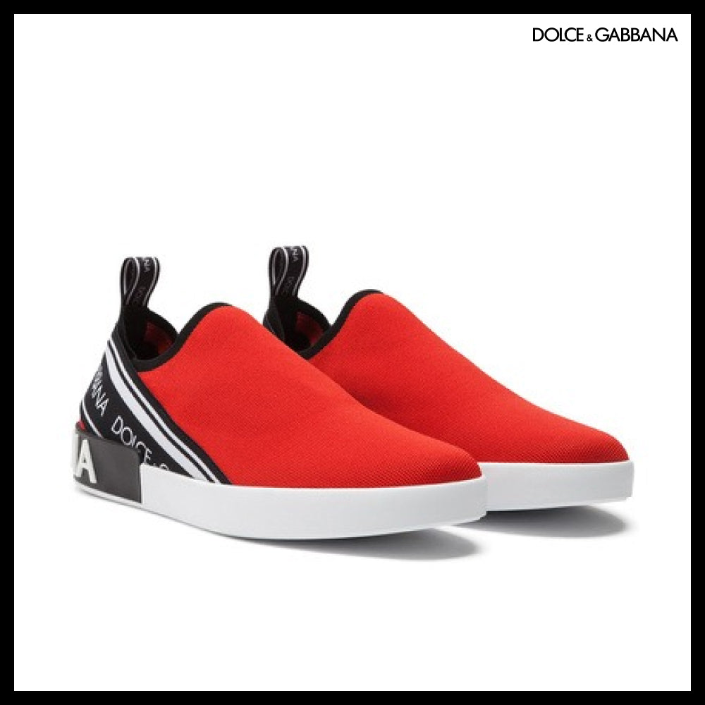 【Dolce & Gabbana】SLIP-ON PORTOFINO SNEAKERS IN MESH