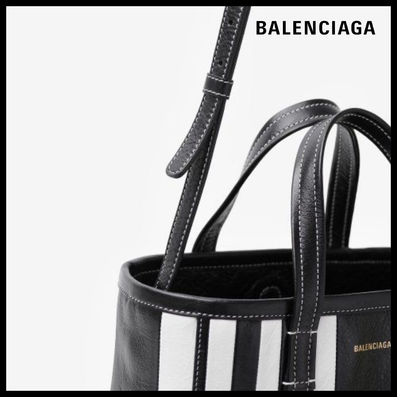 【BALENCIAGA】Barbes Small East-West Shopper Bag Black
