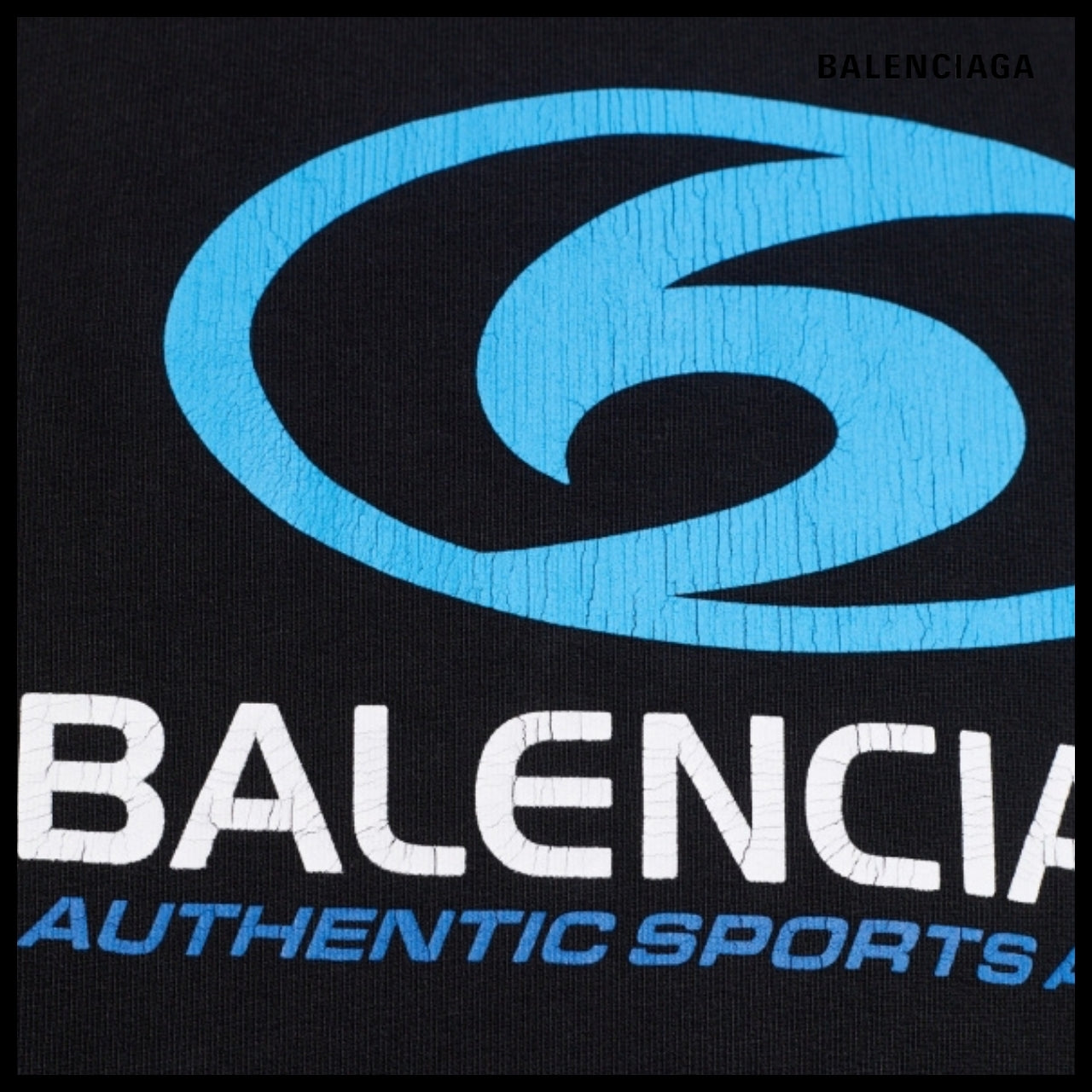 【BALENCIAGA】Surfer Round Hoodie Oversized Black Blue