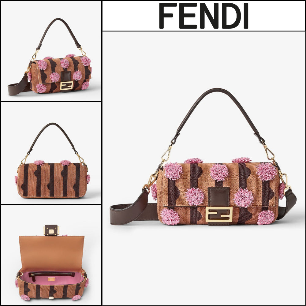 【FENDI】Baguette Multi Color Beaded Embroidery Tote Bag