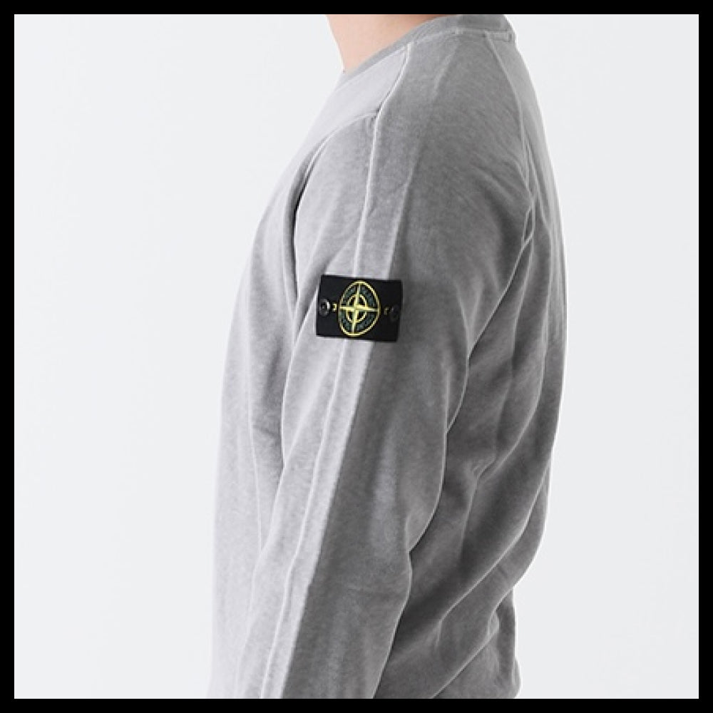 【STONE ISLAND】Badge Sweatshirt Heather Gray Men