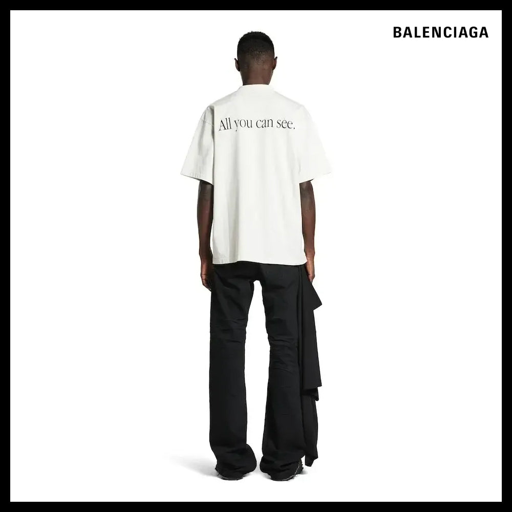 【BALENCIAGA】Sunglasses T-Shirt Medium Fit Dirty White