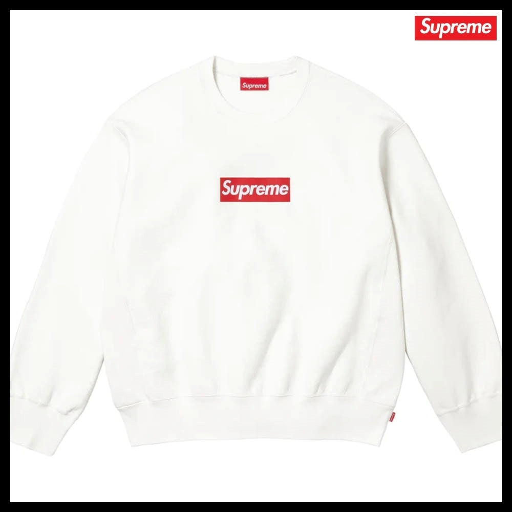【Supreme】Washed Box Logo Crewneck White 25SS
