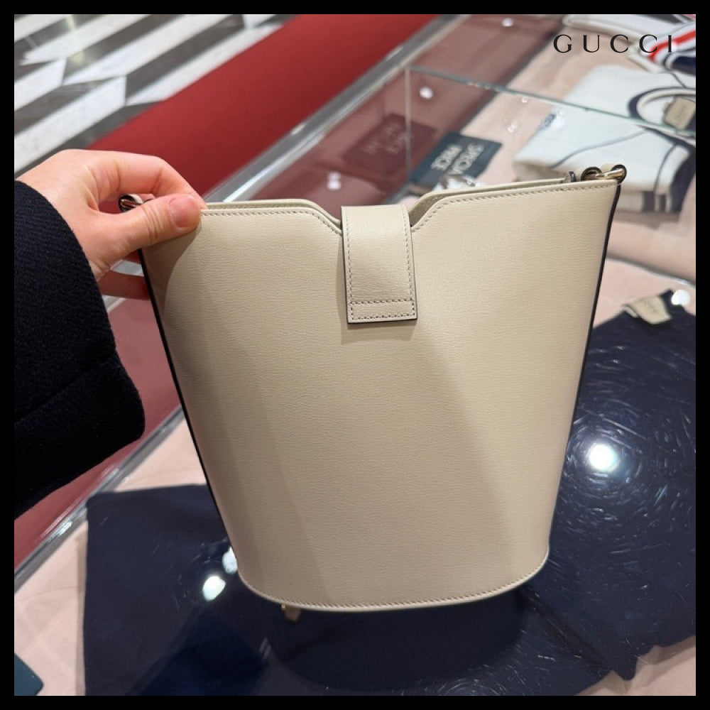 【GUCCI】TRITONE Bucket Shoulder Bag New Ivoire