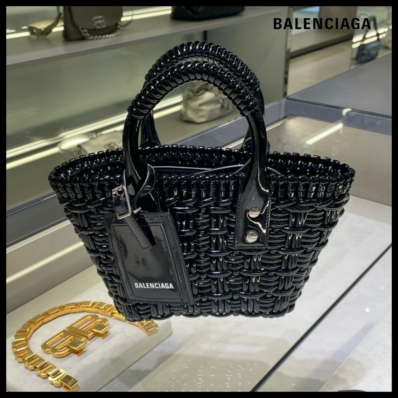 【BALENCIAGA】Bistro Basket with Strap XXS Black