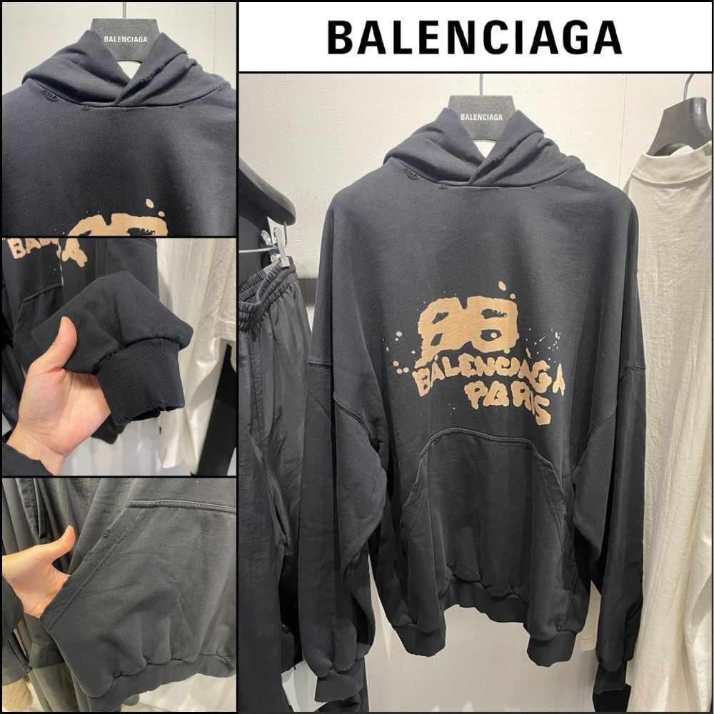 ★Balenciaga アウトレット セール ★Drawn BB Large Fit Hoodie