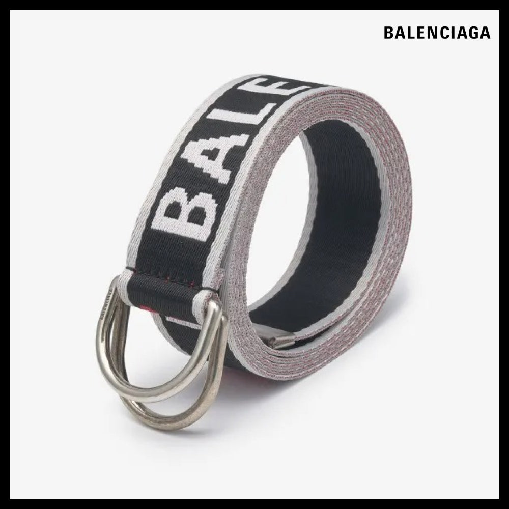 【BALENCIAGA】D Ring Belt Gray Red
