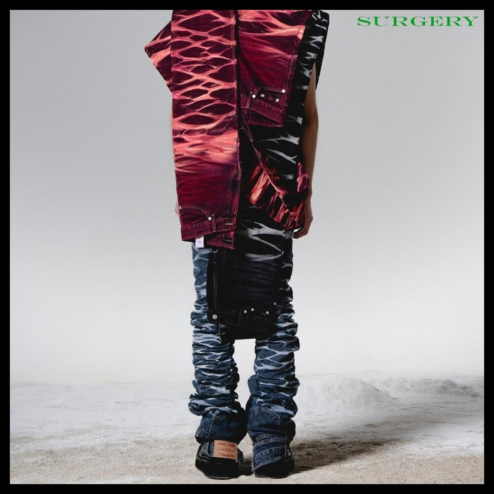 【SURGERY】Yoonseul Long Length Double Jeans Blue