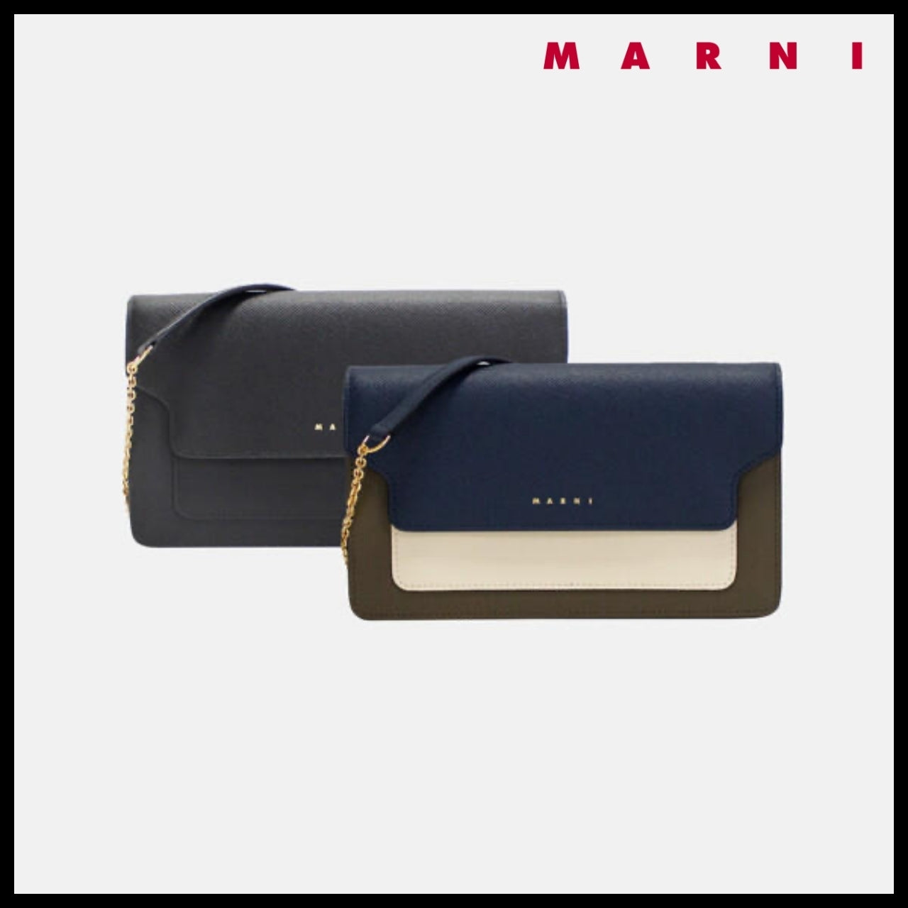 【MARNI】Drunk Saffiano Chain Shoulder Bag 2 Colors