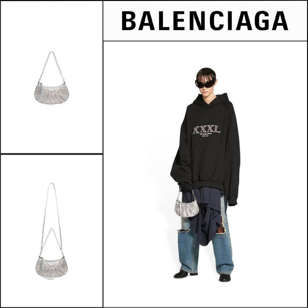 【BALENCIAGA】Le Cagole Mini Bag With Chain And Rhinestones