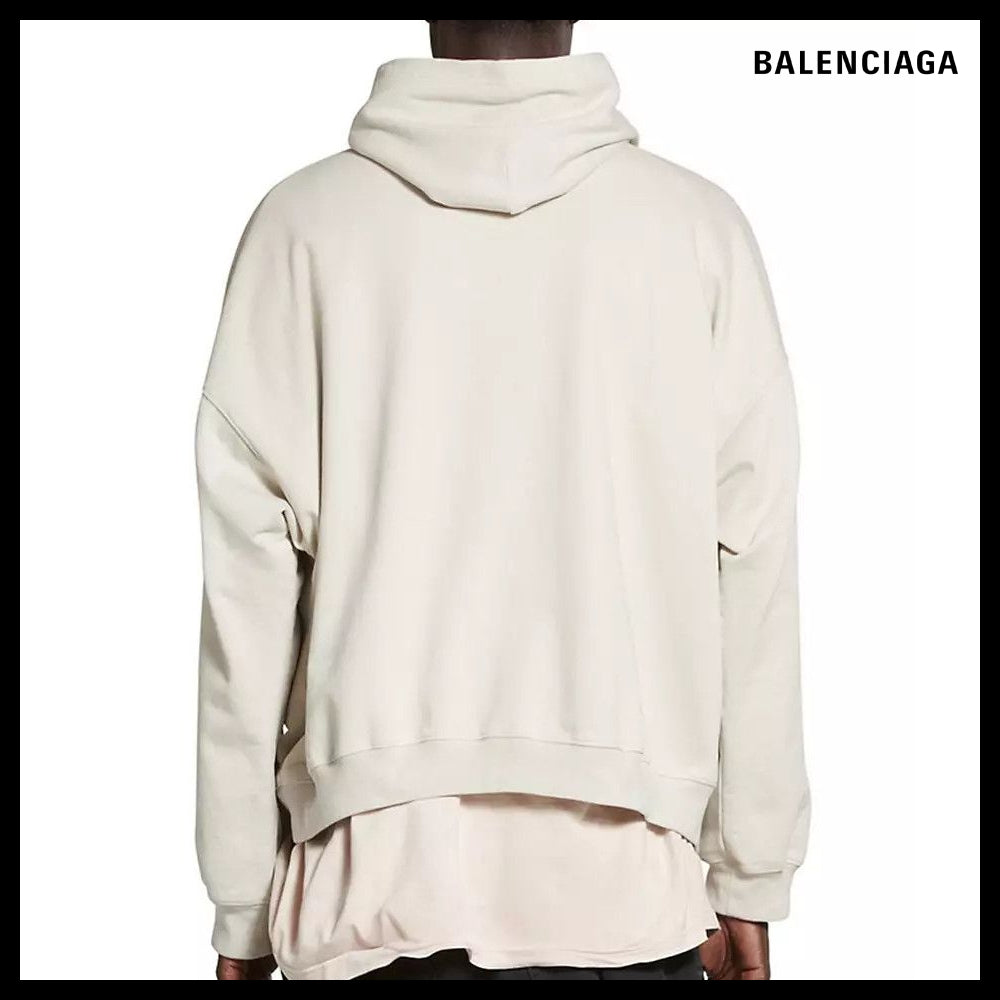【BALENCIAGA】Cities Paris Hoodie Oversized Light Beige
