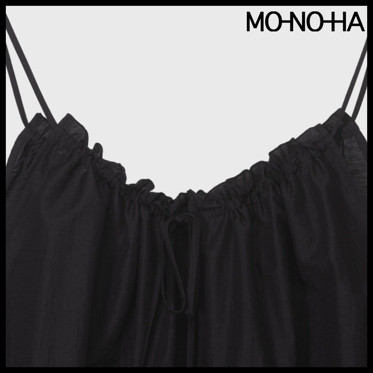 【MONOHA】Gathered Drawstring Sleeveless Dress 2 Colors