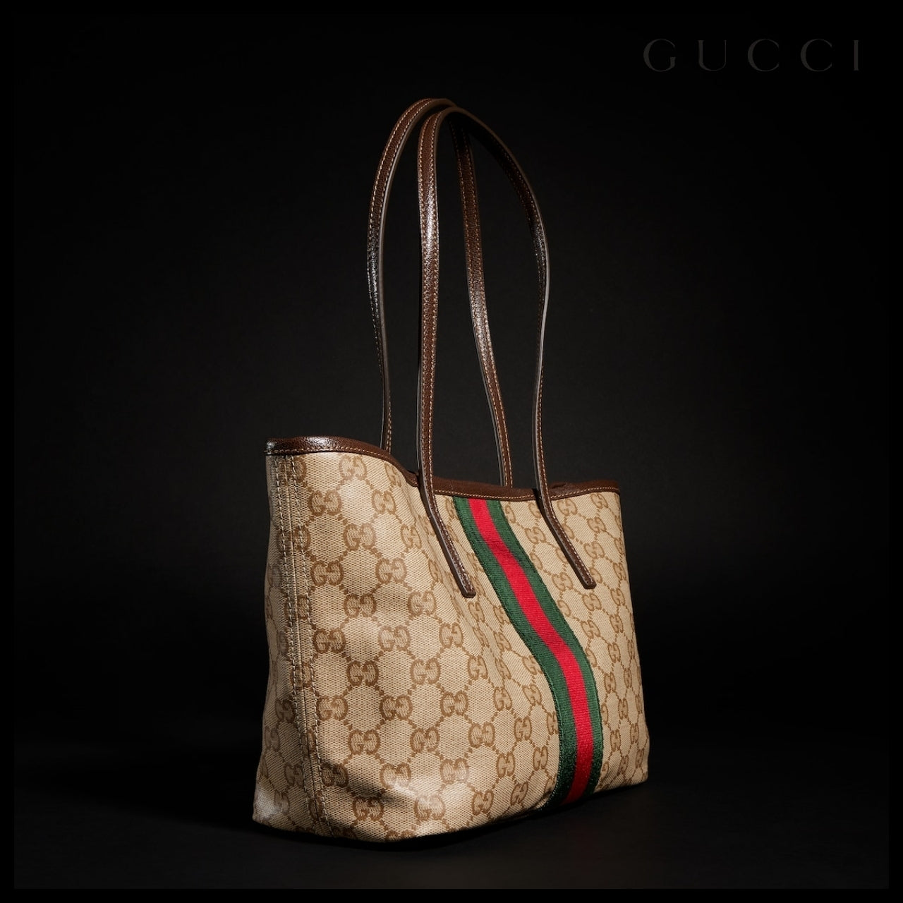【GUCCI】Web Small Tote Bag