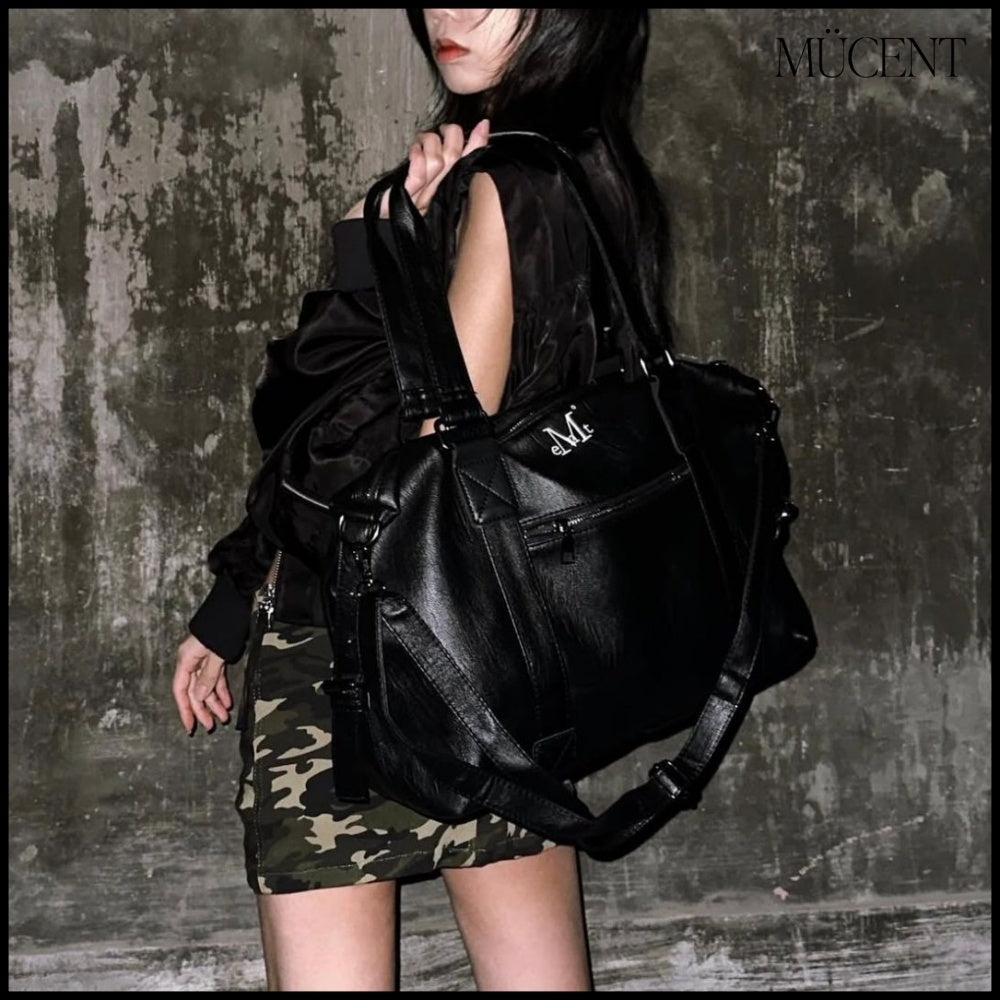 ★MUCENT★PRIME WRINKLE LEATHER TOTE BAG