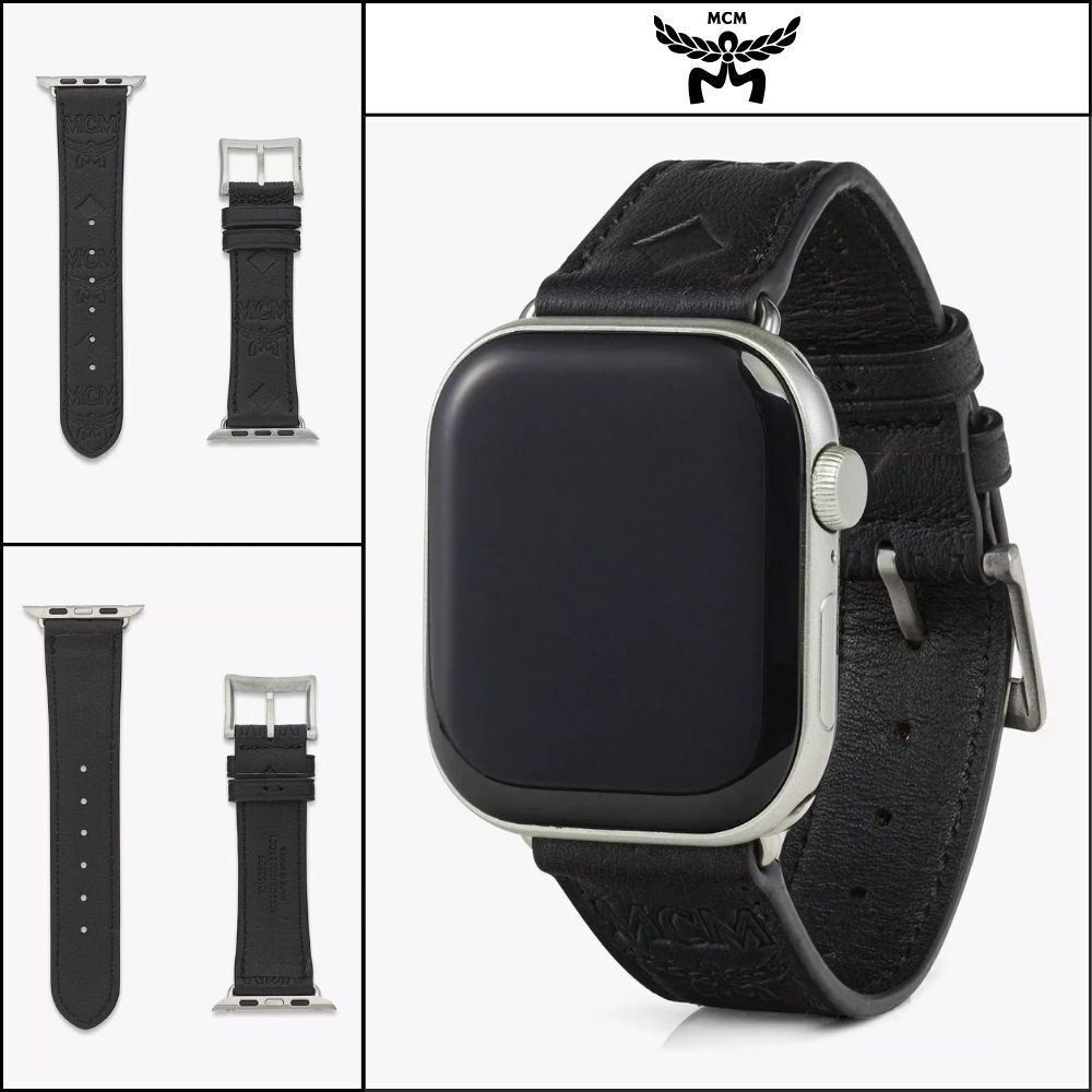【MCM】Embossed Monogram Leather Apple Watch Band