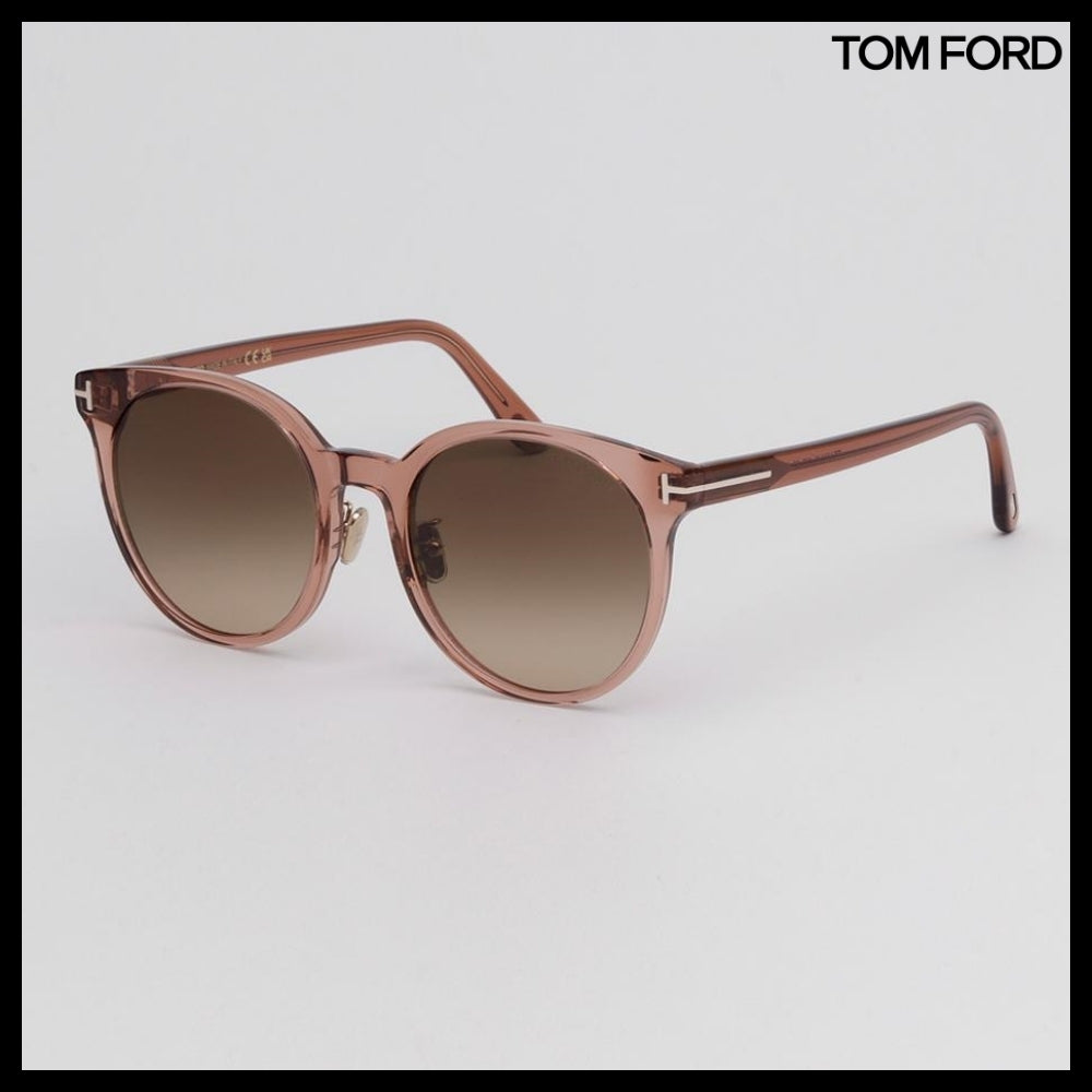【TOM FORD】Round Transparent Horn-Rimmed Sunglasses