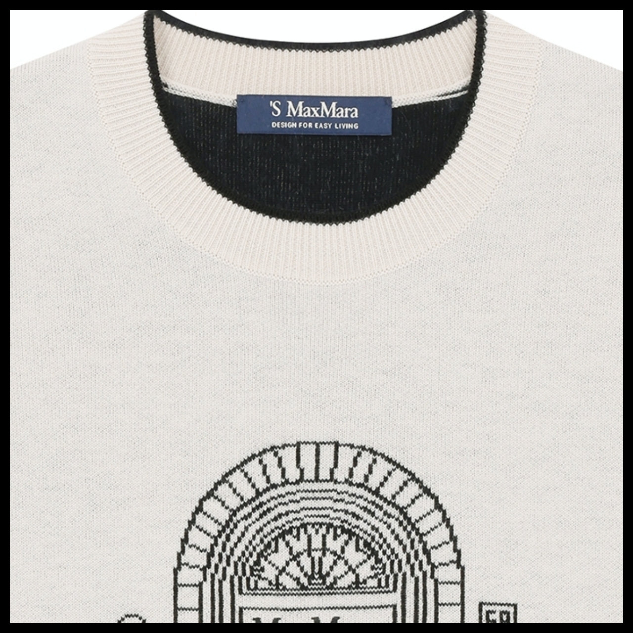 【Max Mara】Euforia Wool Short Sleeve Knit Top Ecru