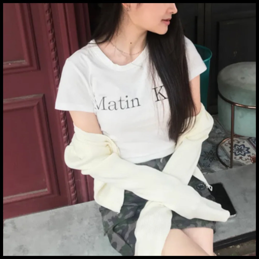 【Matin Kim】MATIN LOGO CROP TOP 2 Colors