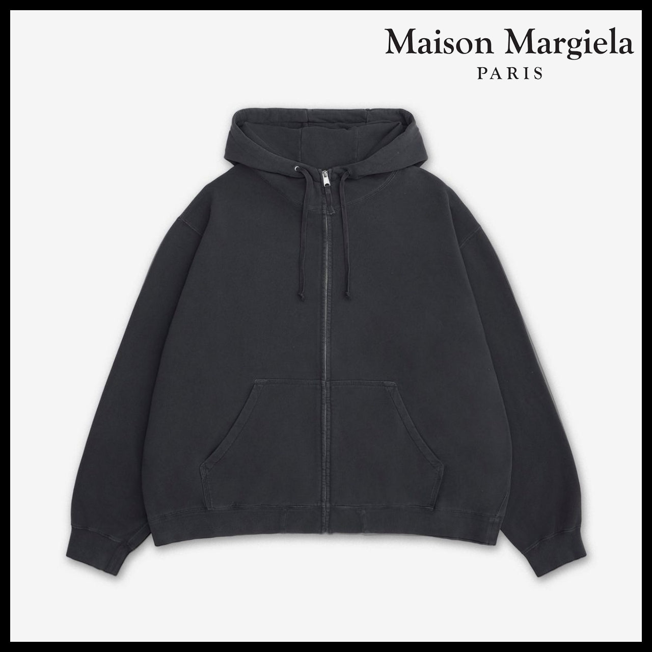 ★MAISON MARGIELA★ Oversized Zip Hoodie Washed Black