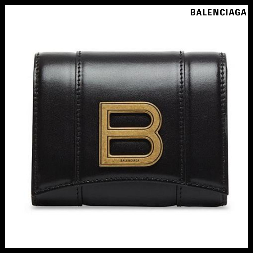 【BALENCIAGA】Hourglass Compact Wallet Black