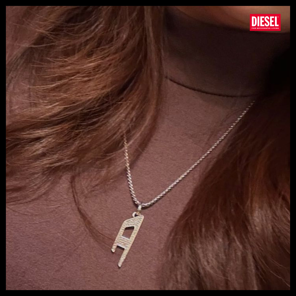 【DIESEL】D Logo Chain Pendant Necklace