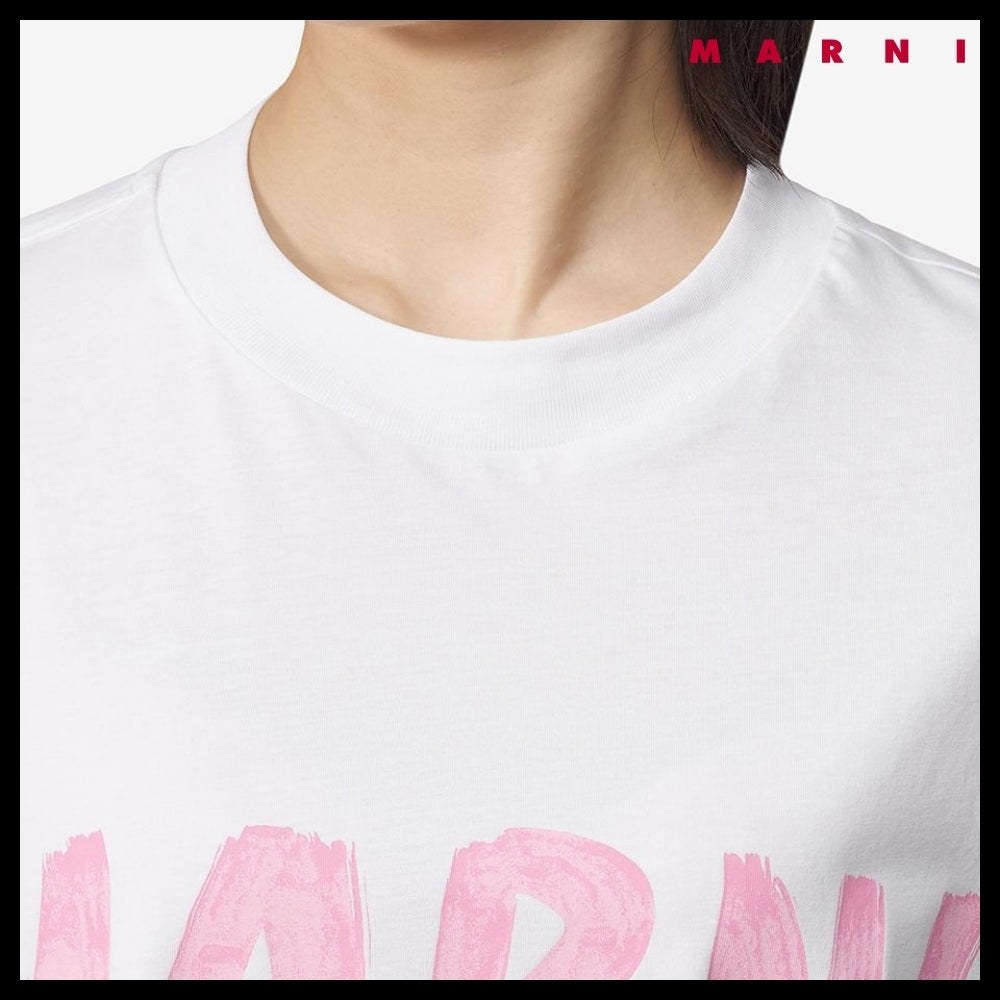 【MARNI】ロゴプリント 半袖Tシャツ リリーホワイト