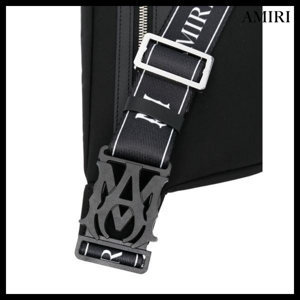 【AMIRI】ロゴプリント ウールナイロン ベルトバッグ
