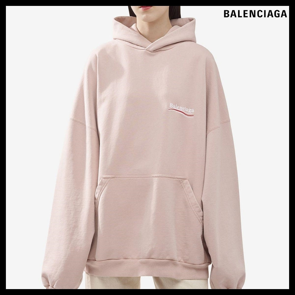 【BALENCIAGA】Political Campaign Hoodie Oversized Pink