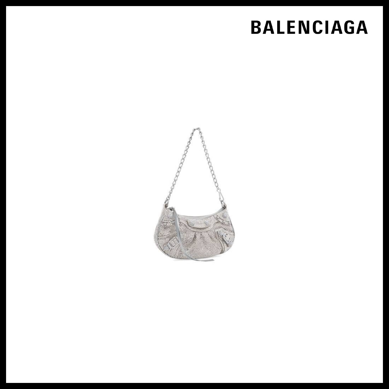 【BALENCIAGA】Le Cagole Mini Bag With Chain And Rhinestones