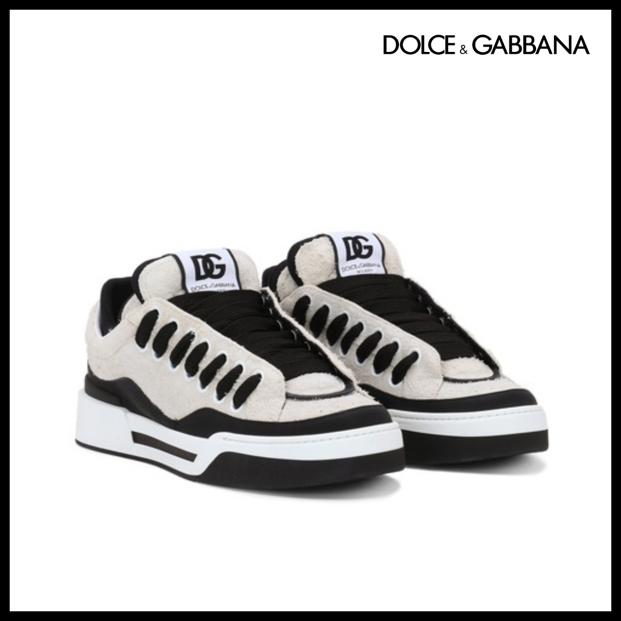 【Dolce & Gabbana】MIXED-MATERIAL NEW ROMA SNEAKERS