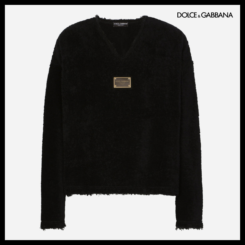 【Dolce & Gabbana】TERRYCLOTH SWEATSHIRT WITH LOGO TAG