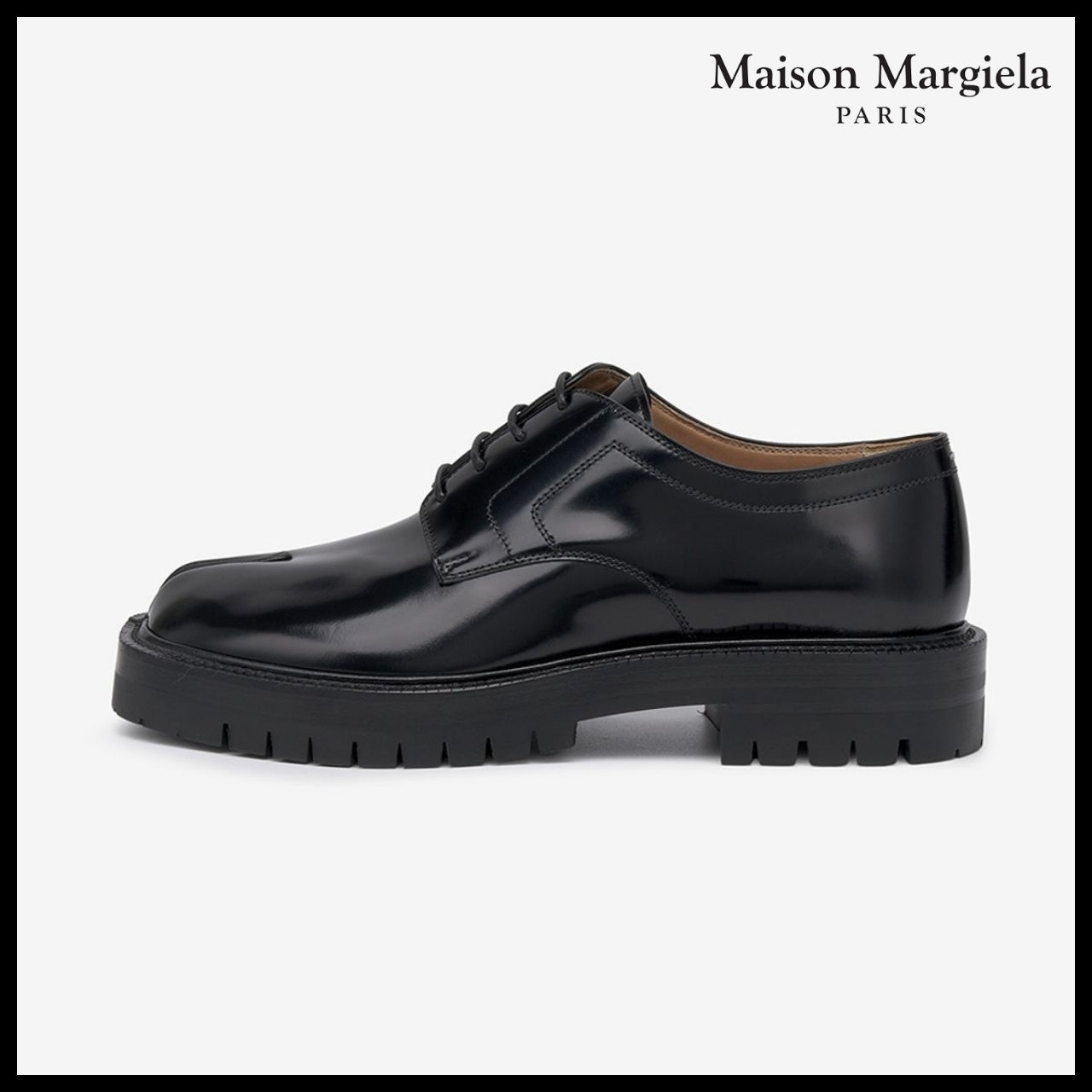 【Maison Margiela】Tabi County Lace Up Derby Shoes Black