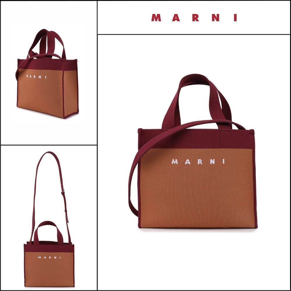 【MARNI】Women's Jacquard Small Tote Shoulder Bag