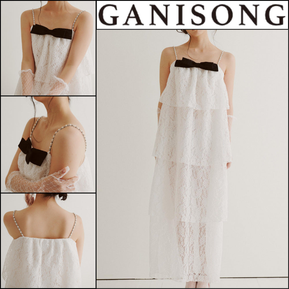 【GANISONG】Bridal Layerd Wedding Cake Dress White