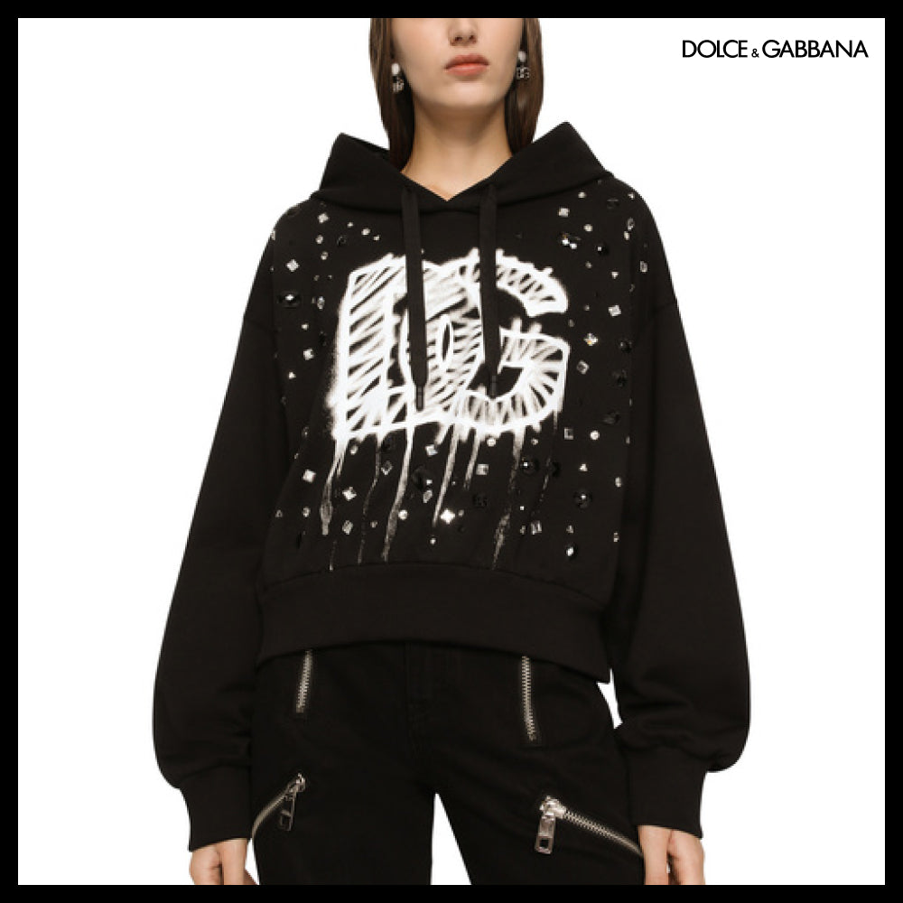 【Dolce&Gabbana】JERSEY SWEATSHIRT DG LOGO PRINT