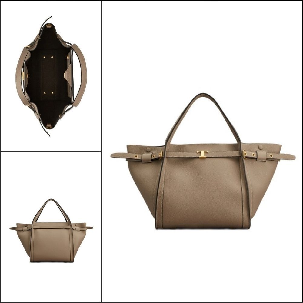 【TOD'S】Beige Leather Tote Bag