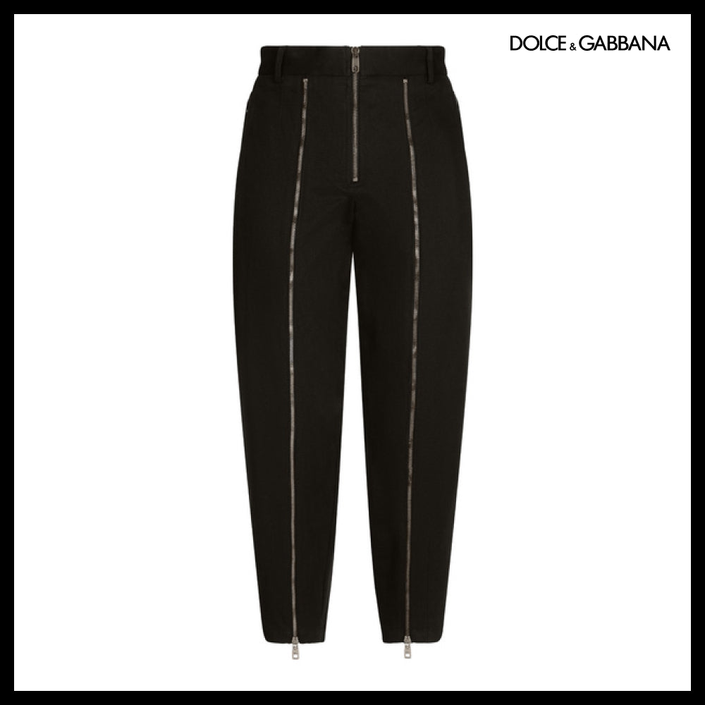【Dolce & Gabbana】WASHED STRETCH GABARDINE PANTS WITH