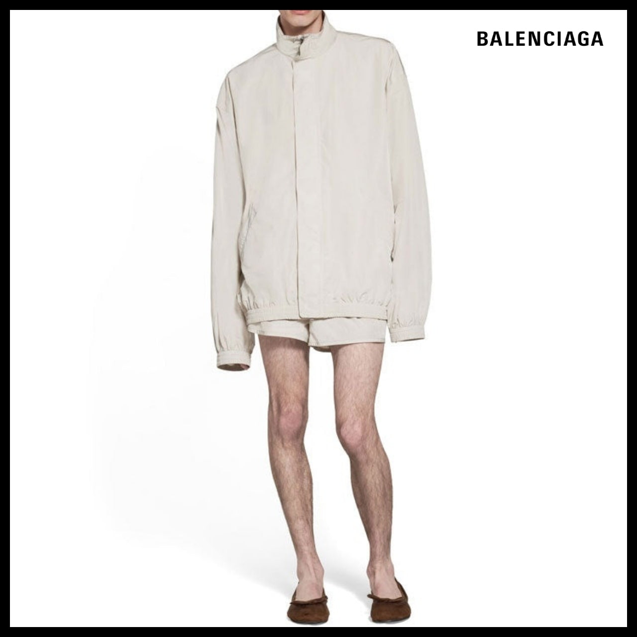 【BALENCIAGA】Minimal Tracksuit Jacket Beige