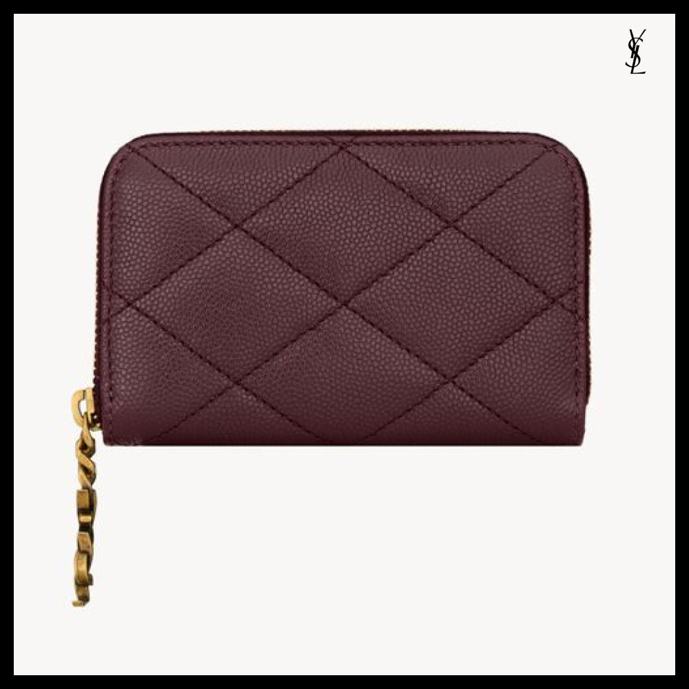【Saint Laurent】Leather CASSANDRE BIJOU Coin Purse