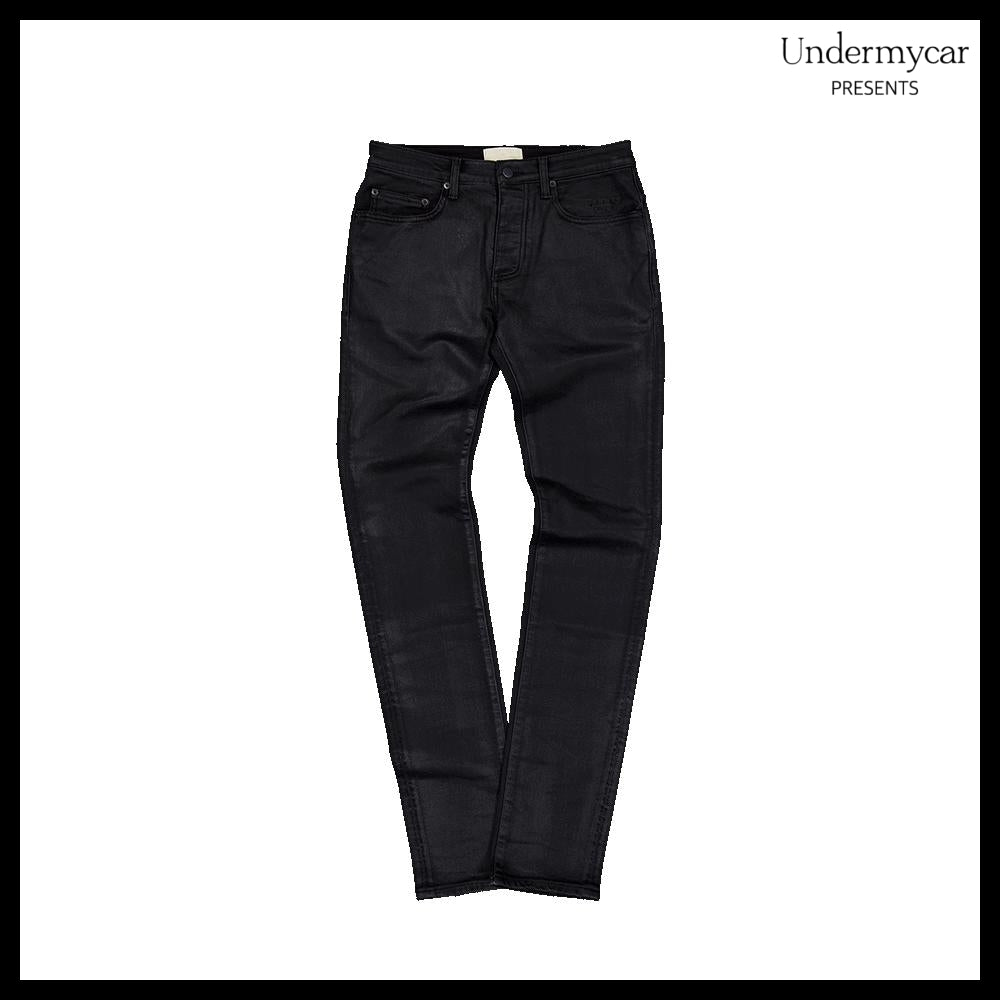 【Undermycar】MU.157 Classic Wax Coated Slim Straight Jeans