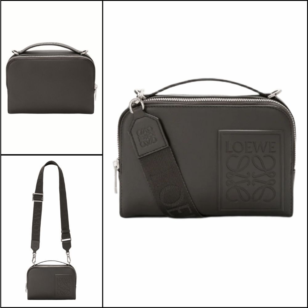 【LOEWE】Satin Calfskin Mini Camera Crossbody Bag Dark Gray