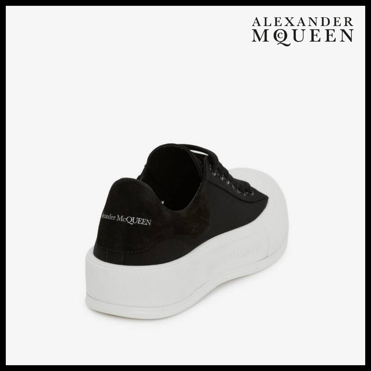 【Alexander Mcqueen】Men's Deck Lace-Up Plimsoll Black White